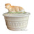 Vintage English Advertising Cow Butter Tub Faux Bois Wood Barrel Resting Jersey Cow Lid Top