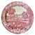 Vintage Red Transferware Plate Dripping Roses Hills Castle Dalguise Wood & Sons Circa 1930
