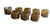 Set of 8 Brown Dark Amber Beaded  Napkin Rings