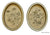Pair of English Vintage Victorian Botanical Floral Prints in Creamy White Oval Frames