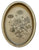 Pair of English Vintage Victorian Botanical Floral Prints in Creamy White Oval Frames