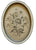 Pair of English Vintage Victorian Botanical Floral Prints in Creamy White Oval Frames