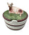 Vintage Majolica  Butter Tub Faux Bois Wood Barrel w/ Laying Cow Lid Top
