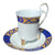 Set of 6 Blue & White Demitasse Cup & Saucer Sets w Gilt Trim