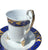 Set of 6 Blue & White Demitasse Cup & Saucer Sets w Gilt Trim