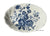 Vintage Blue Toile Transferware Tray Relish Platter Bouquet of English Cabbage Roses