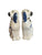 RARE 6” Pair of Vintage Floral Blue & White English Staffordshire Spaniel Dog Figurines
