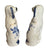 RARE 6” Pair of Vintage Floral Blue & White English Staffordshire Spaniel Dog Figurines