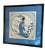 Vintage Framed Cross-stitch & Needlepoint Geisha Girl carrying Parasol