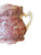 English Red Transferware Scuttle Shaving Mug Cup w/ Horses Thatched Cottage Scenes