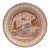 Polychrome Red Transferware Charger Platter  Orientalist Landscape with Figures, Camel & Mosque