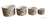 Set of 4 Brown English Ironstone Floral Chintz Transferware Nesting Measuring Bowls w/ Flowers- Cottage Kitchen