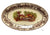 Brown Polychrome Transferware Small Oval Tray Platter  Rural Scenes Girl Bee Skep RARE