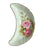 Vintage Lefton Hand Painted Pink Heritage Roses Sage Crescent Bone Dish