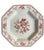 Pinkish Brown Rust Vintage English Ironstone Octagon Plate Chinoiserie Flowers