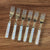 Vintage 6 Pc Dessert / Pastry Forks w/ Pearlized Mother of Pearl ? Handles