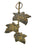 Patinated Bronzed Brass/Metal 3Tier Grape Leaf Stand for Candles Candy etc
