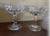 Vtg Bride & Groom Engraved Wedding Champagne Toast Glasses Set Footed Stem Clear
