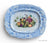 STUNNING & VERY RARE Lg 17” William Smith & Co ' WEDGeWOOD ' Fruit Basket Faux Bois Light Blue Polychrome Transferware Platter
