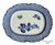 Blue & White Transferware Platter Lilac Flowers in Basketweave Border Brown Westhead & Moore