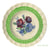 Spode Copeland Blue Pink Green Transferware Roses Basket Weave Border Plate