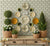 14 Piece Majolica Green & Yellow Transferware Instant Platewall Vintage English Plates