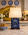 Ralph Lauren Blue & White Chinoiserie Peony Table Lamp on Wood Base