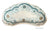 Antique Teal Green Transferware Crescent Bone Dish Woodbine