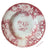 Antique Botanical Red Transferware Plate Botanical Leaves Flowers