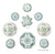 9 Mix n Match Vintage Green transferware  Floral Cottage Style Plates INSTANT WALL DISPLAY Collection