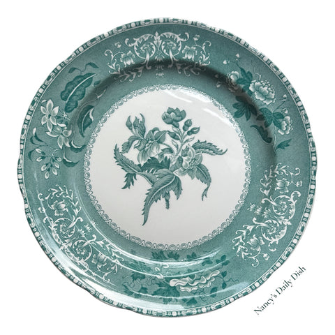 Copeland (Spode) Antique Camilla Teal Green Transferware Plate