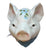 Vintage Pig Head Wall Pocket Hanging Planter / Utensil Holder w/ Blue Floral Hand Painted