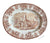 1880 Copeland Spode Brown Transferware Platter Oak Leaves Acorns Castle Ruins