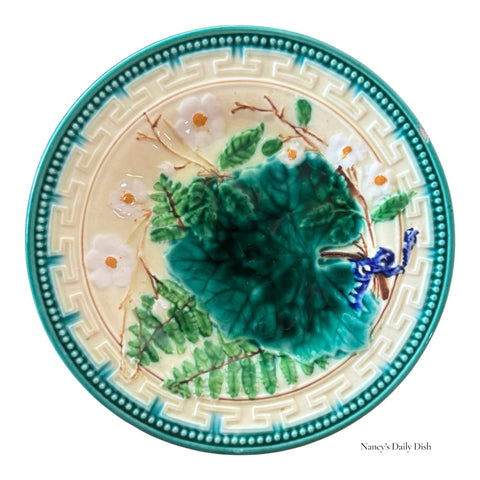 Antique 1890s German Majolica Fern & Leaf Plate – Schmider Zell