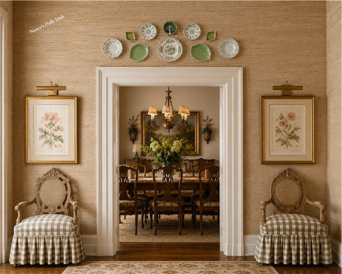 10 Piece Instant Plate wall Green Transferware &  Majolica Leaf Plates