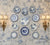 Instant Chinoiserie PlateWall Set of 11 Mix n Match Vintage Blue Transferware Plates