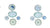 Symmetrical Double Platewall 10 Piece Blue & Green Transferware Instant Platter & Plate Wall