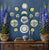 14 Piece Majolica Blue & Green Transferware Instant Platewall