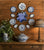 11 Piece Instant Collection Platewall Blue Transferware & Leaf Plates 🍃