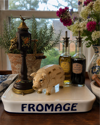 Vintage Italian 🐗 Boar Head & Pheasant Musical Brass & Hand Painted Wooden Pepper Grinder