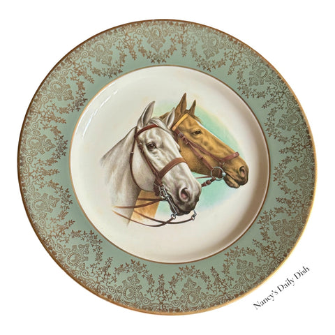 Vintage English Horse Portrait Plate ”The Sporting Pair”