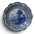 Vintage Scalloped Plate Blue English Transferware Pastoral Horse & Windmill Chintz Border