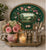 Vintage Green English Tole Toleware Tray Pink Roses Derwent River Chatsworth House