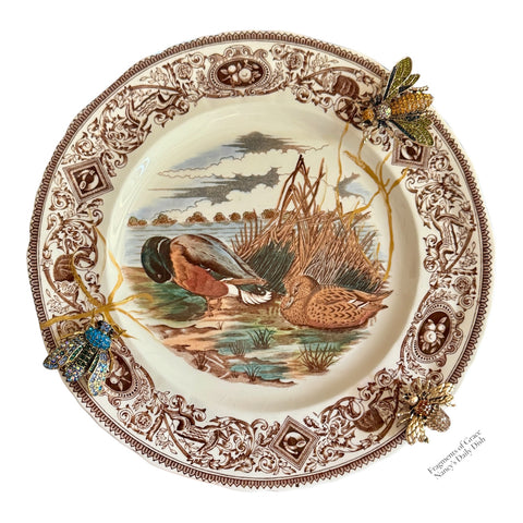 Fragments of Grace  No. 27 — The Marshland Bees — Masons Brown Transferware Game Birds Plate