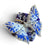 Fragments of Grace No. 31 "Butterfly Landing" Blue Transferware Calico Napkin Ring One of A Kind