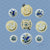 9 Piece Blue & Yellow Transferware Instant Platewall