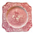 Washington at Trenton Pink / Red Transferware Square Shape Plate Colonial Times Historical