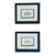 Pair of Blue & White French Toile Double Matted Framed Toile Claw Foot Bath Tub Prints