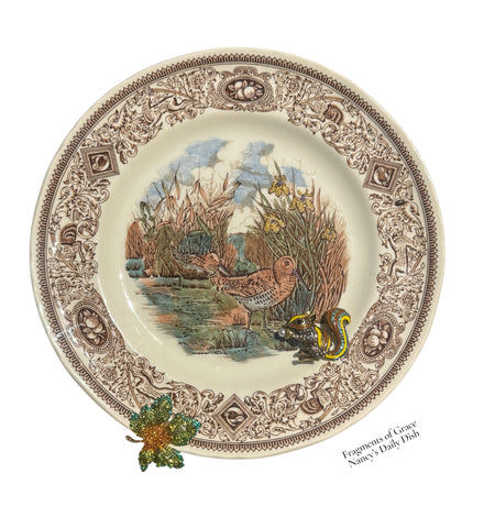 Fragments of Grace  No. 34 — Autumn Along the Reeds — Masons Brown Transferware Game Birds Plate