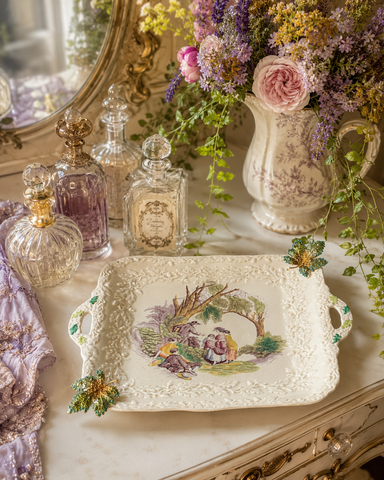 Fragments of Grace No. 12 — Autumn Leaves ~ Masons Transferware Handled Creamware Tray